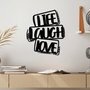 Wallity Life Laugh Love Escultura de Pared de Metal Negra